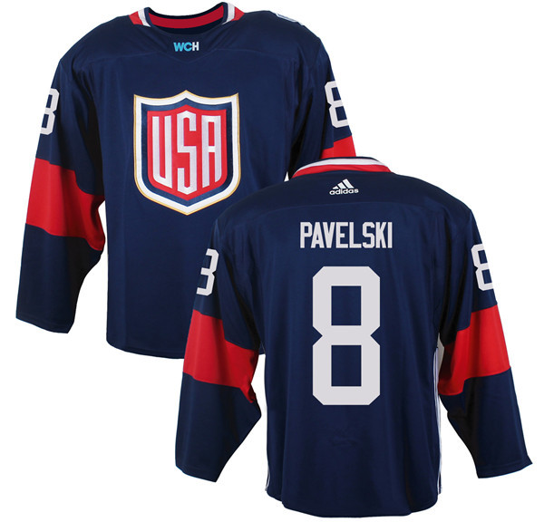 USA 8 Joe Pavelski Navy 2016 World Cup of Hockey Premier Player Jersey