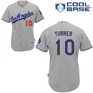Dodgers 10 Justin Turner Grey Flexbase Jersey