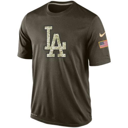 Nike Los Angeles Dodgers Olive Green Salute To Service Dri Fit Men's T-Shirt