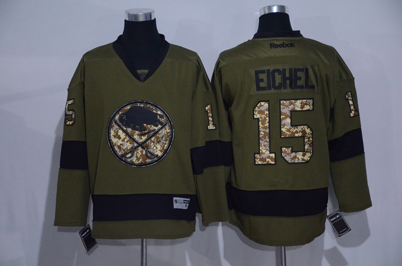 Sabres 15 Jack Eichel Green Salute To Service Reebok Jeresey