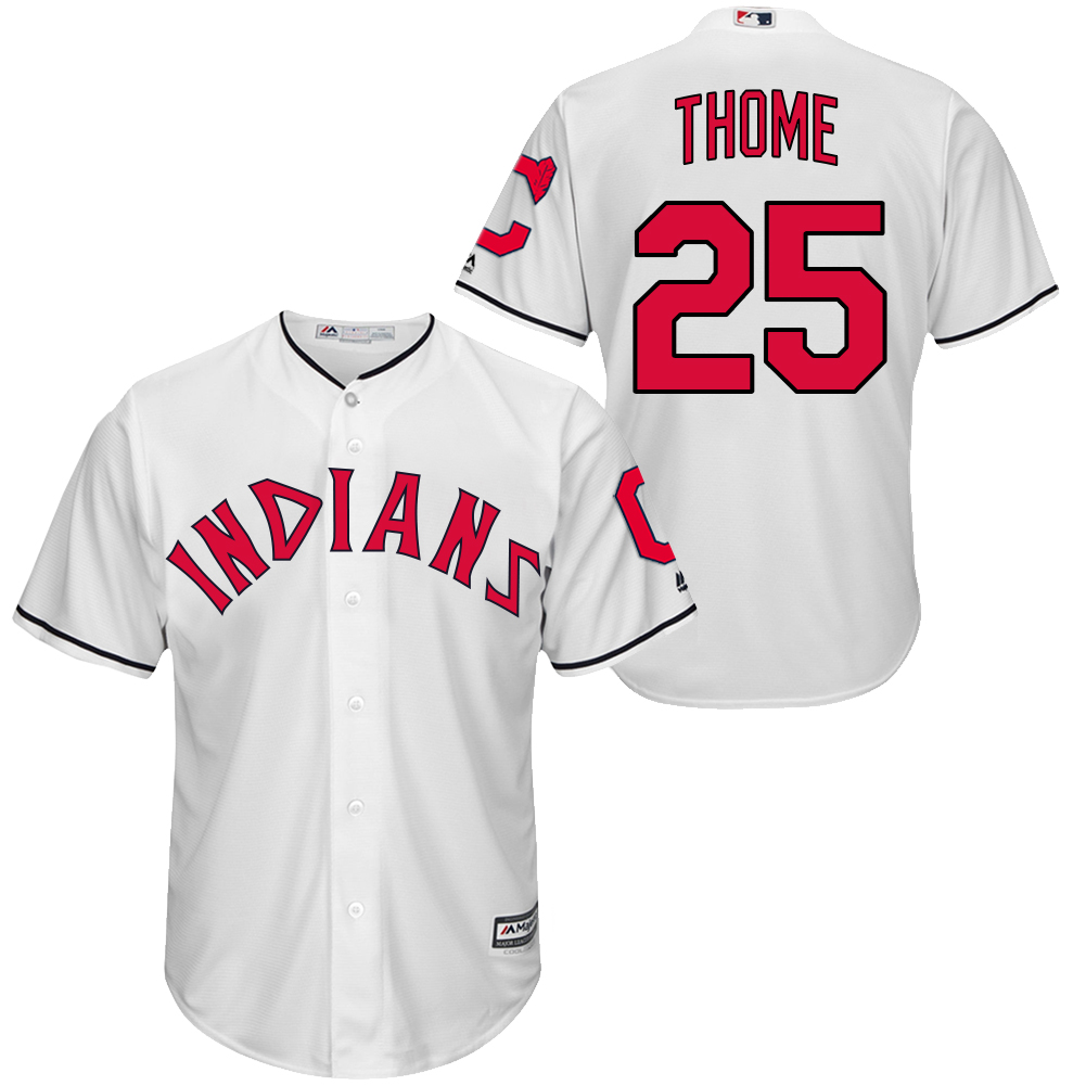 Indians 25 Jim Thome White New Cool Base Jersey