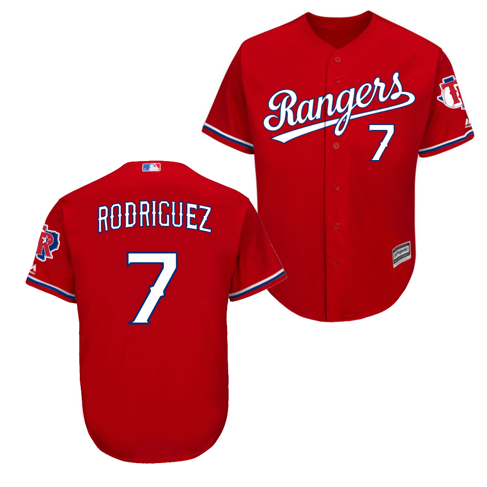 Rangers 7 Ivan Rodriguez Red New Cool Base Jersey