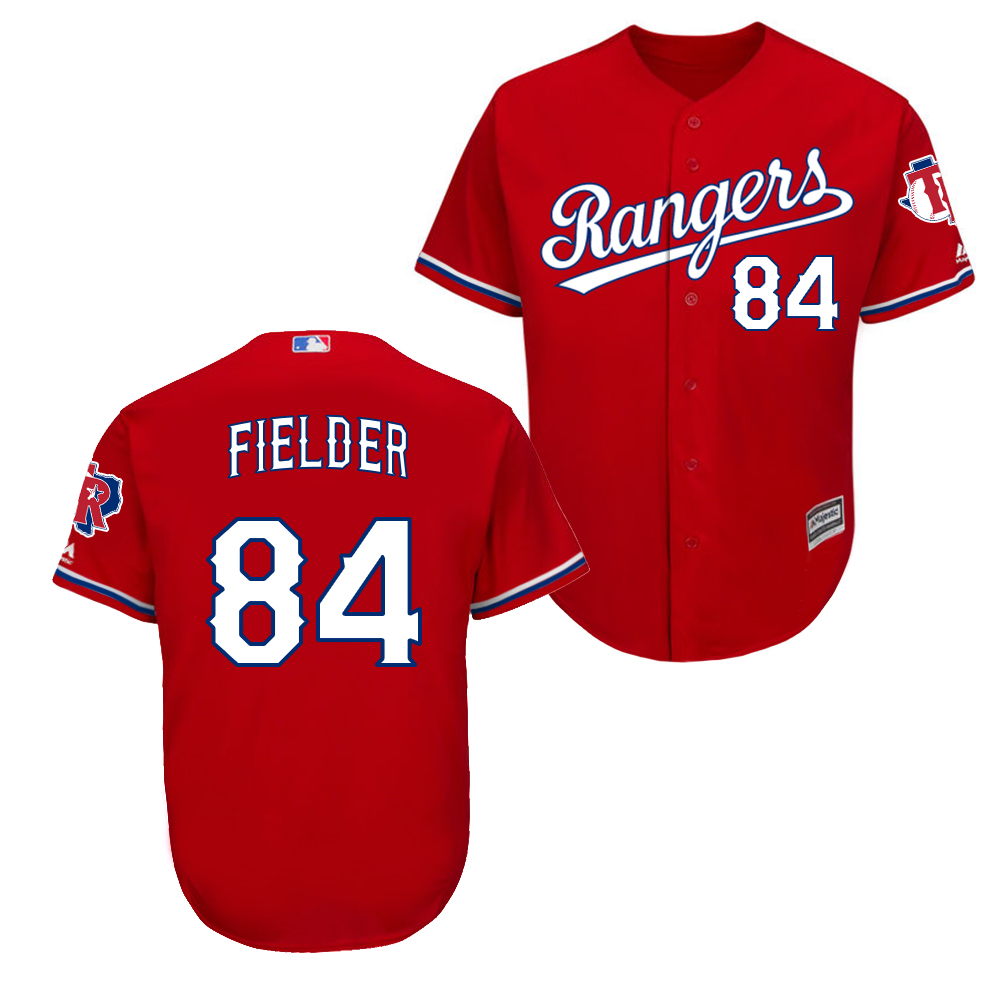 Rangers 84 Prince Fielder Red New Cool Base Jersey