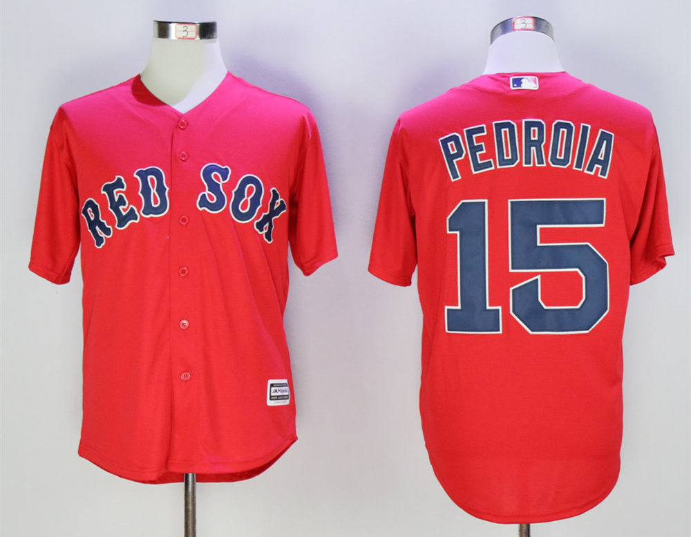 Red Sox 15 Dustin Pedroia Red New Cool Base Jersey