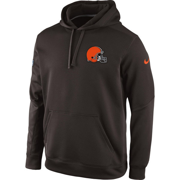 Nike Cleveland Browns Brown Ko Chain Fleece Pullover Performance Hoodie