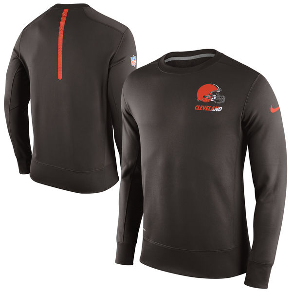 Nike Cleveland Browns Brown 2015 Sideline Crew Fleece Performance Sweatshirt