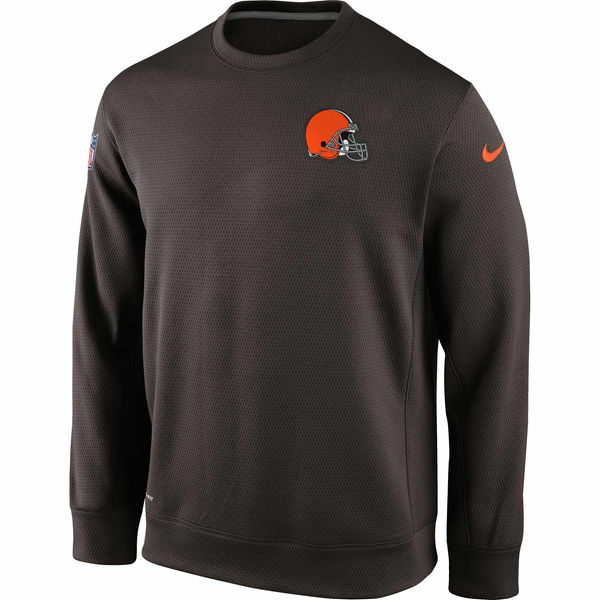 Nike Cleveland Browns Brown Ko Chain Crew Fleece Performance Sweatshirt