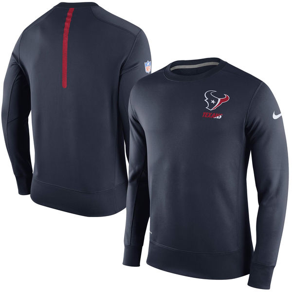 Nike Houston Texans Navy 2015 Sideline Crew Fleece Performance Sweatshirt