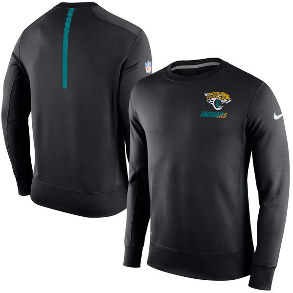 Nike Jacksonville Jaguars Black 2015 Sideline Crew Fleece Performance Sweatshirt