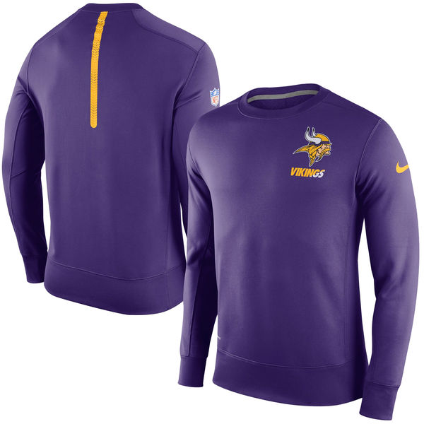 Nike Minnesota Vikings Purple 2015 Sideline Crew Fleece Performance Sweatshirt