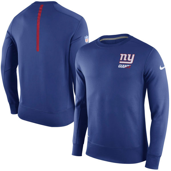 Nike New York Giants Royal 2015 Sideline Crew Fleece Performance Sweatshirt