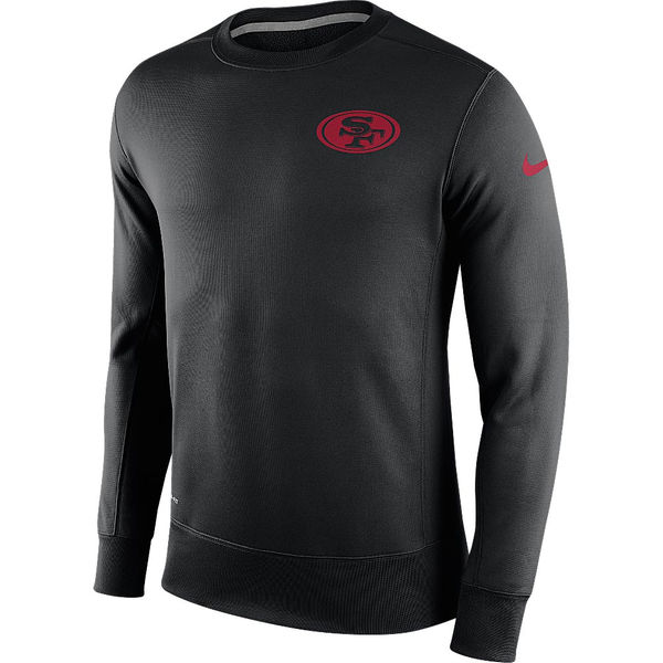 Nike San Francisco 49ers Black 2015 Sideline Crew Fleece Performance Sweatshirt