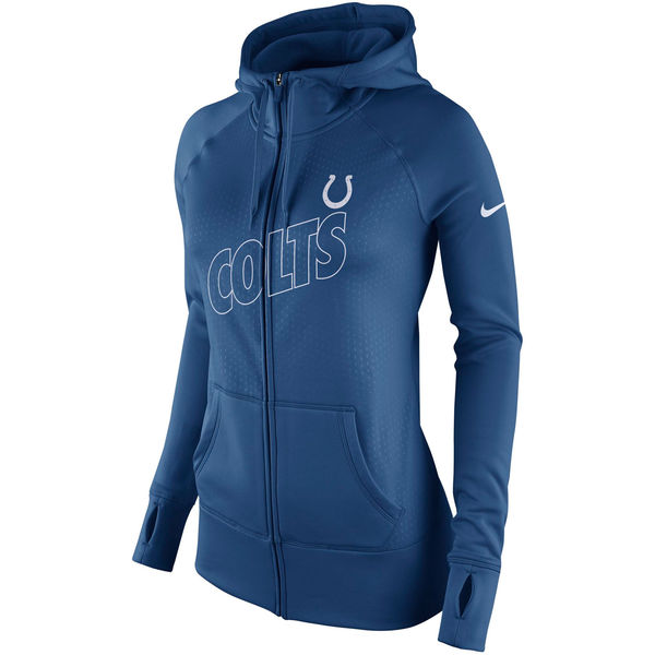 Nike Indianapolis Colts Royal Game Day Ko Full Zip Performance Women's Hoodie