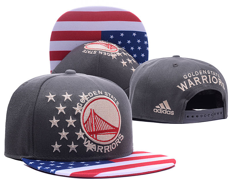 Warriors Team Logo USA Flag Grey Adjustable Hat GS
