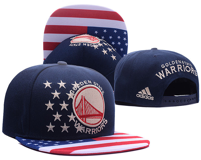 Warriors Team Logo USA Flag Navy Adjustable Hat GS