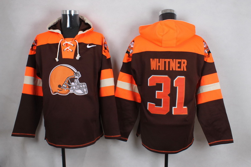 Nike Browns 31 Donte Whitner Brown Hooded Jersey