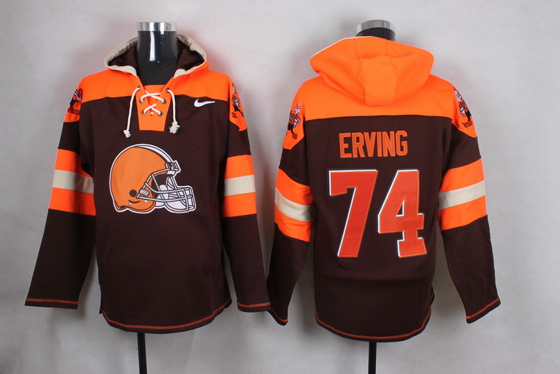 Nike Browns 74 Cameron Erving Brown Hooded Jersey