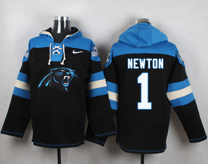 Nike Panthers 1 Cam Newton Black Hooded Jersey