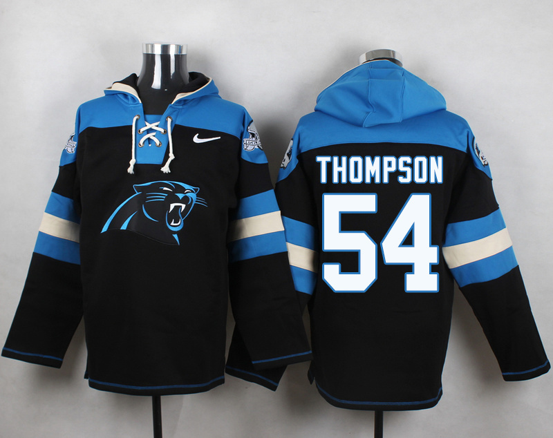 Nike Panthers 54 Shaq Thompson Black Hooded Jersey