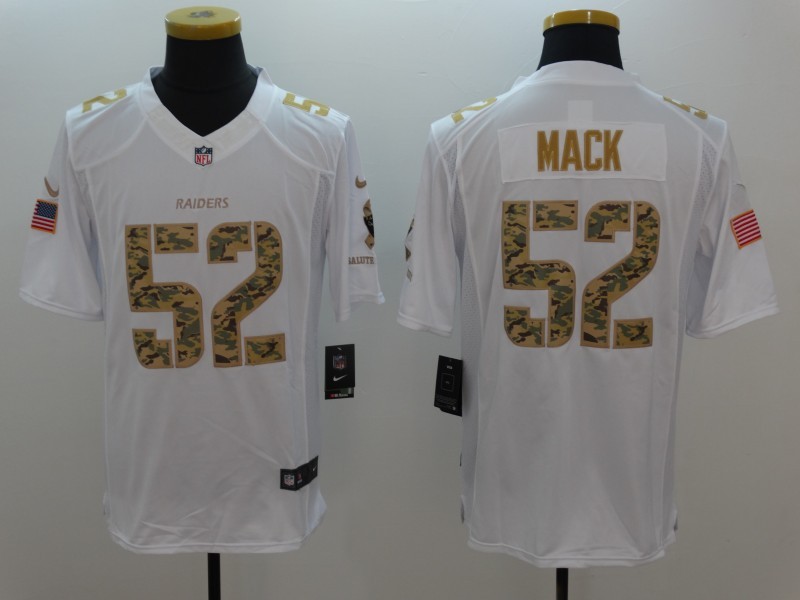 Nike Raiders 52 Khalil Mack White Salute To Service Limited Jersey