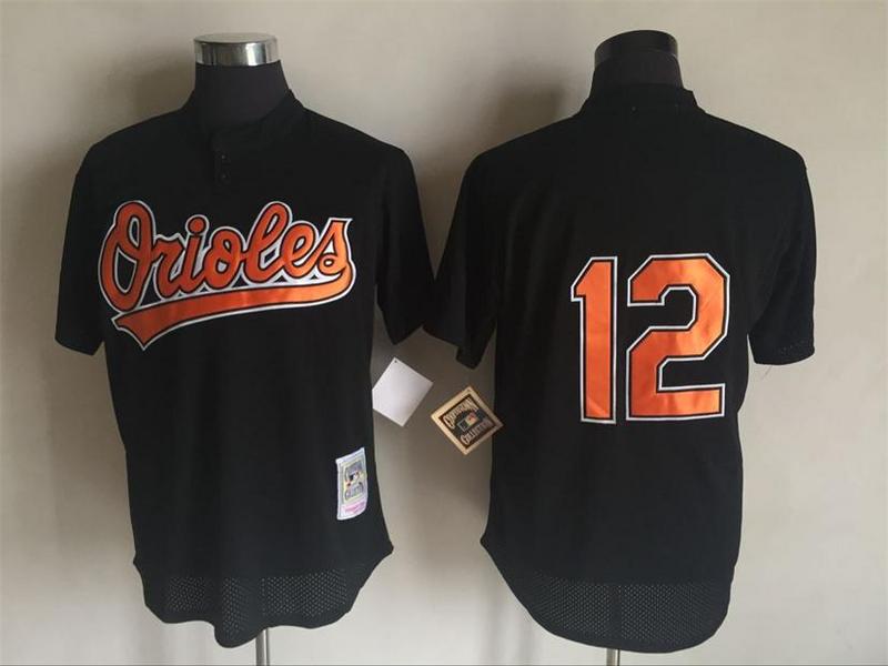 Orioles #12 Black Throwback Jersey