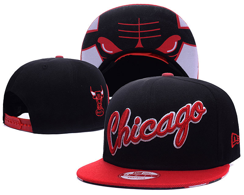 Bulls Fresh Logo Black Adjustable Hat GS3