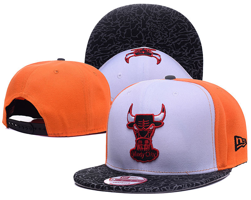 Bulls Team Logo White & Orange Adjustable Hat GS