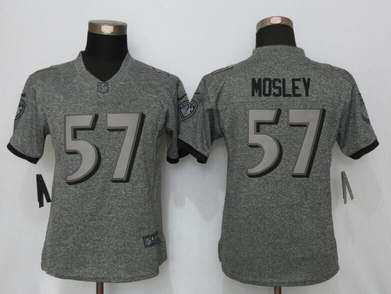 Nike Ravens 57 C.J. Mosley Gray Gridiron Gray Women Limited Jersey