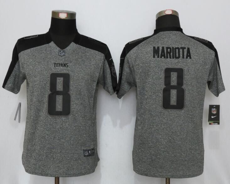 Nike Titans 8 Marcus Mariota Gray Gridiron Gray Women Limited Jersey