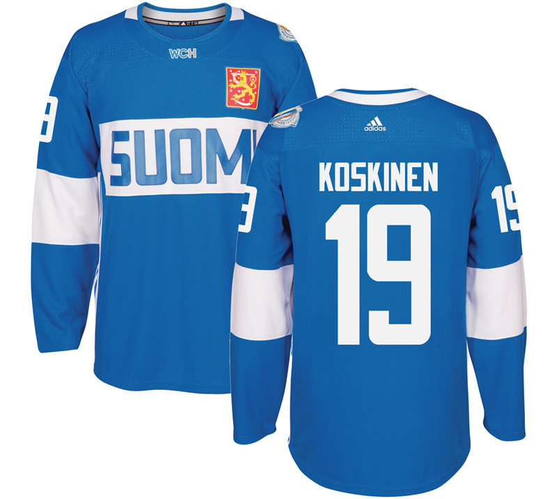 Finland 19 Mikko Koskinen Blue 2016 World Cup Of Hockey Premier Player Jersey