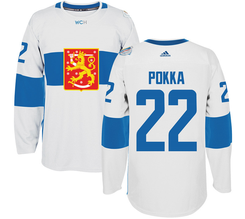 Finland 22 Ville Pokka White 2016 World Cup Of Hockey Premier Player Jersey