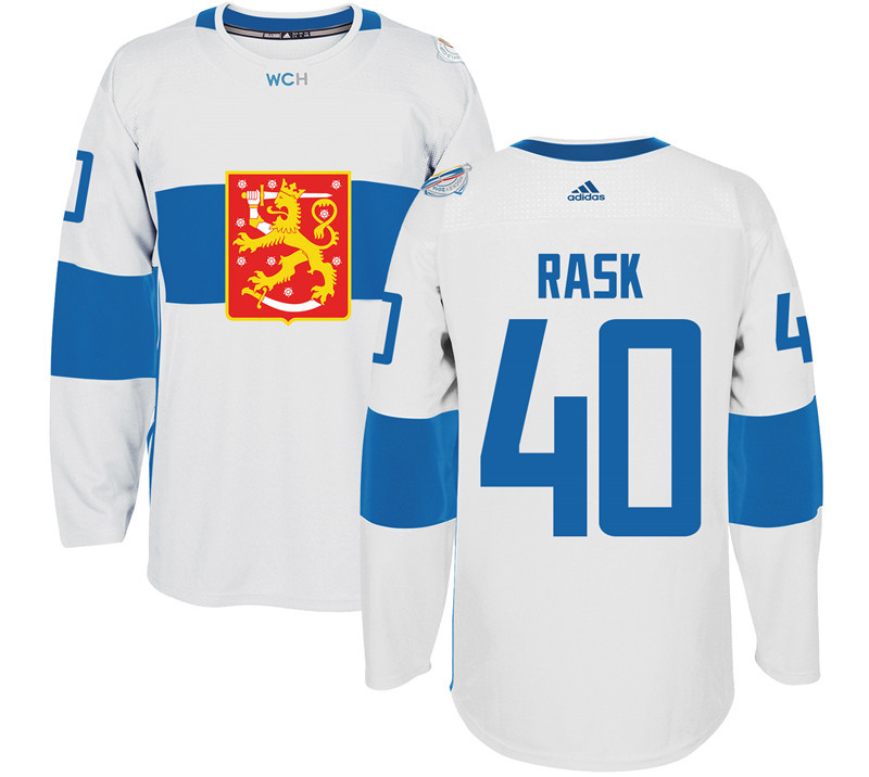 Finland 40 Tuukka Rask White 2016 World Cup Of Hockey Premier Player Jersey