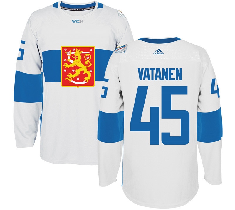 Finland 45 Sami Vatanen White 2016 World Cup Of Hockey Premier Player Jersey