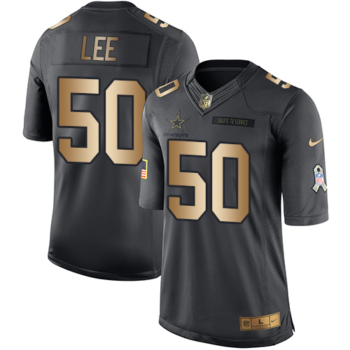 Nike Cowboys 50 Sean Lee Anthracite Gold Salute to Service Limited Jersey