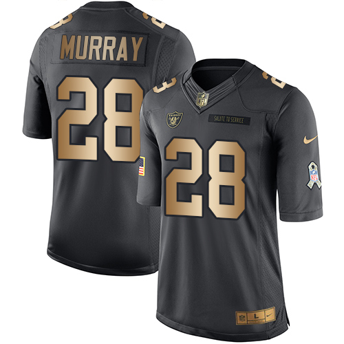 Nike Raiders 28 Latavius Murray Anthracite Gold Salute to Service Limited Jersey