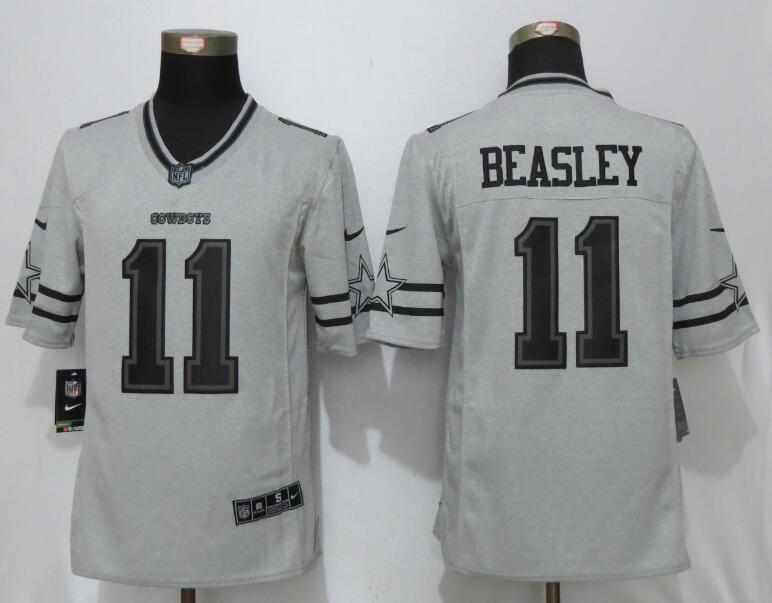 Nike Cowboys 11 Cole Beasley Gray Gridiron II Limited Jersey