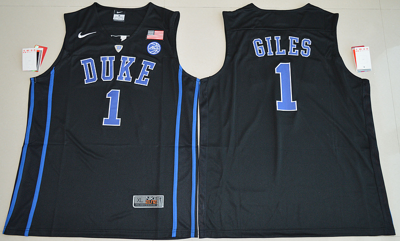 Duke Blue Devils 1 Harry Giles Black College Basketball Jersey