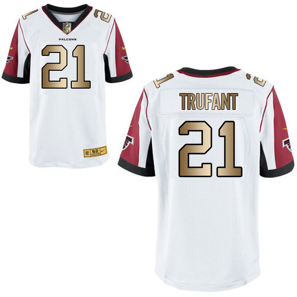 Nike Falcons 21 Desmond Trufant White Gold Elite Jersey