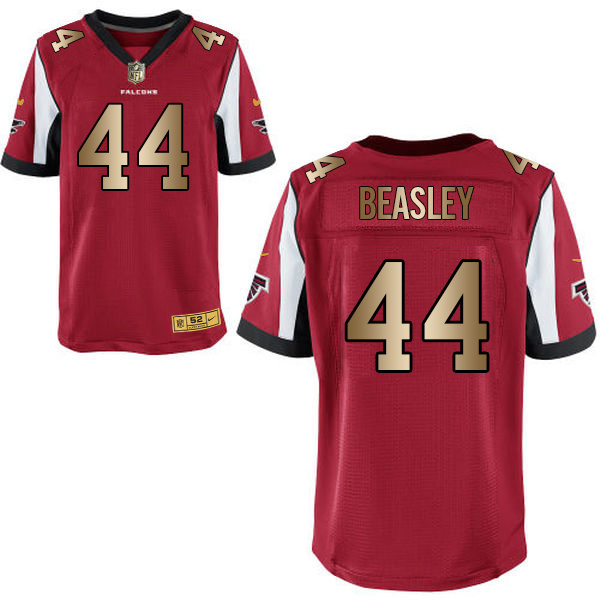 Nike Falcons 44 Vic Beasley Red Gold Elite Jersey
