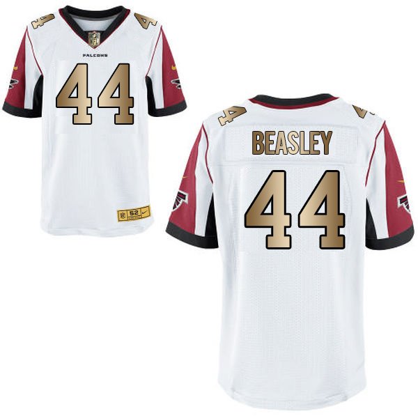 Nike Falcons 44 Vic Beasley White Gold Elite Jersey