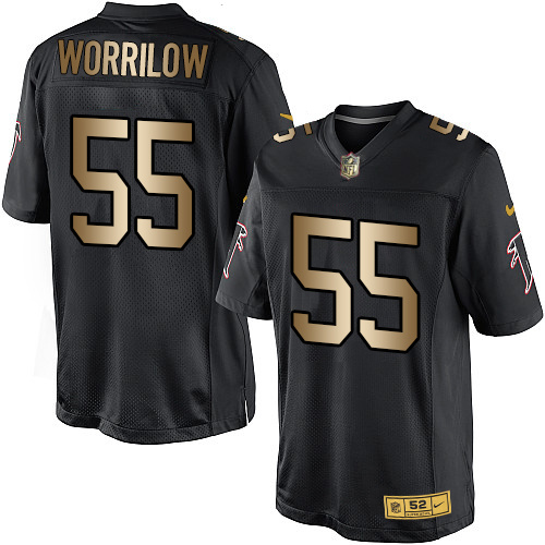 Nike Falcons 55 Paul Worrilow Black Gold Elite Jersey