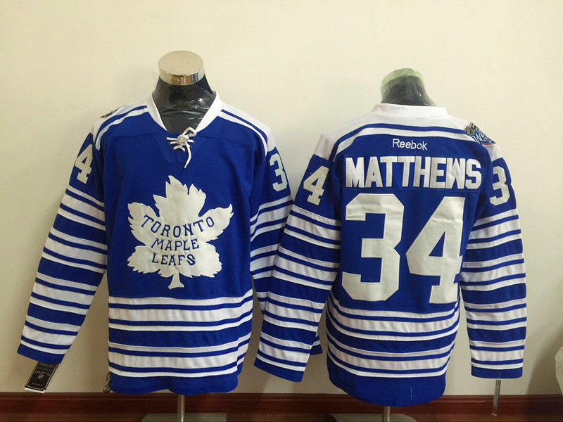 Maple Leafs 34 Auston Matthews Blue Winter Classic Reebok Jersey