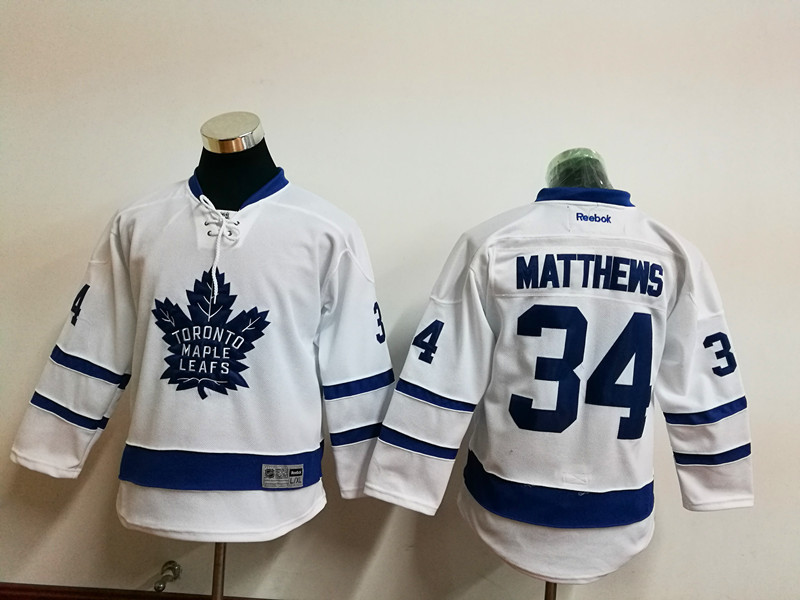 Maple Leafs 34 Auston Matthews White Youth Reebok Jersey