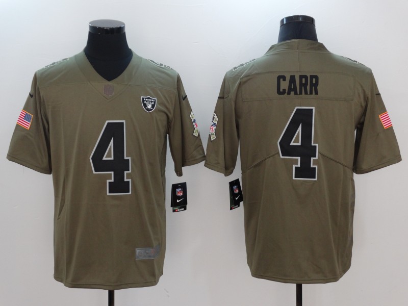 Nike Raiders 4 Derek Carr Olive Salute To Service Limited Jersey