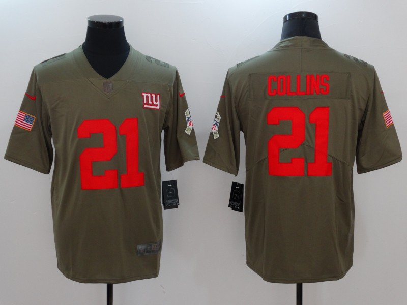 Nike Giants 21 Landon Collins Olive Salute To Service Limited Jersey