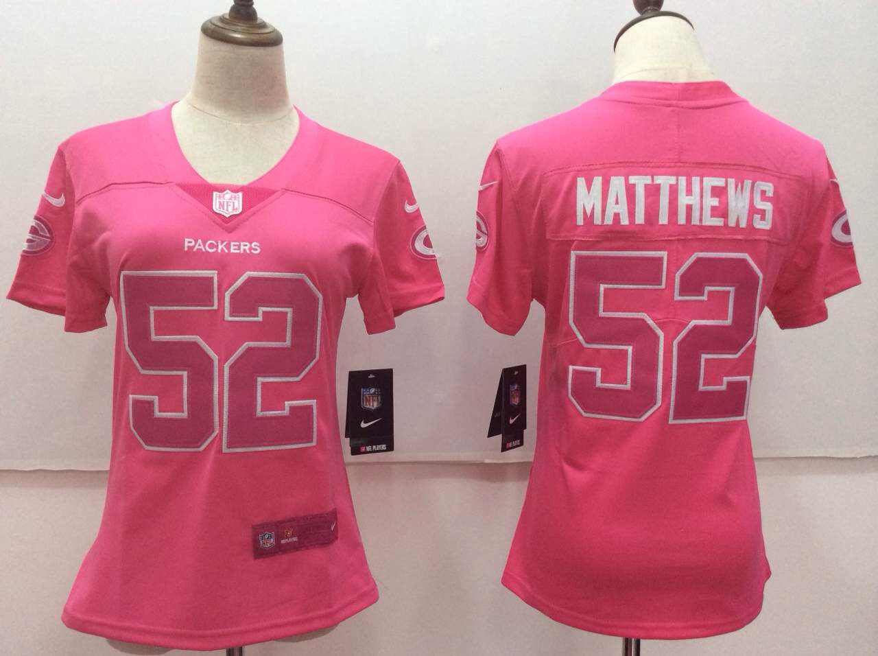 Nike Packers 52 Clay Matthews Pink Women Vapor Untouchable Player Limited Jersey
