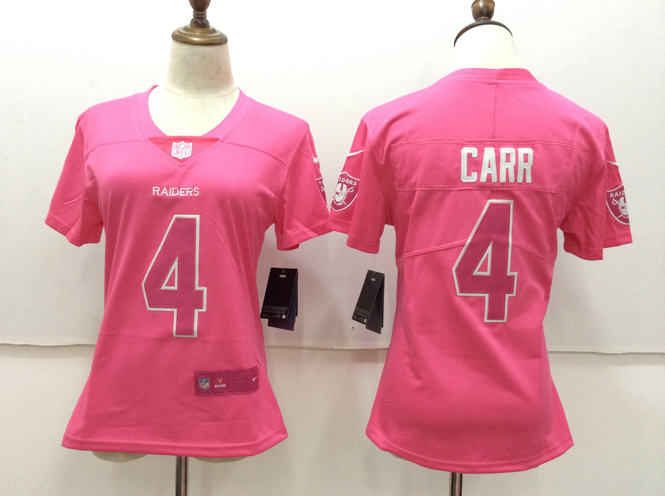 Nike Raiders 4 Derek Carr Pink Women Vapor Untouchable Player Limited Jersey