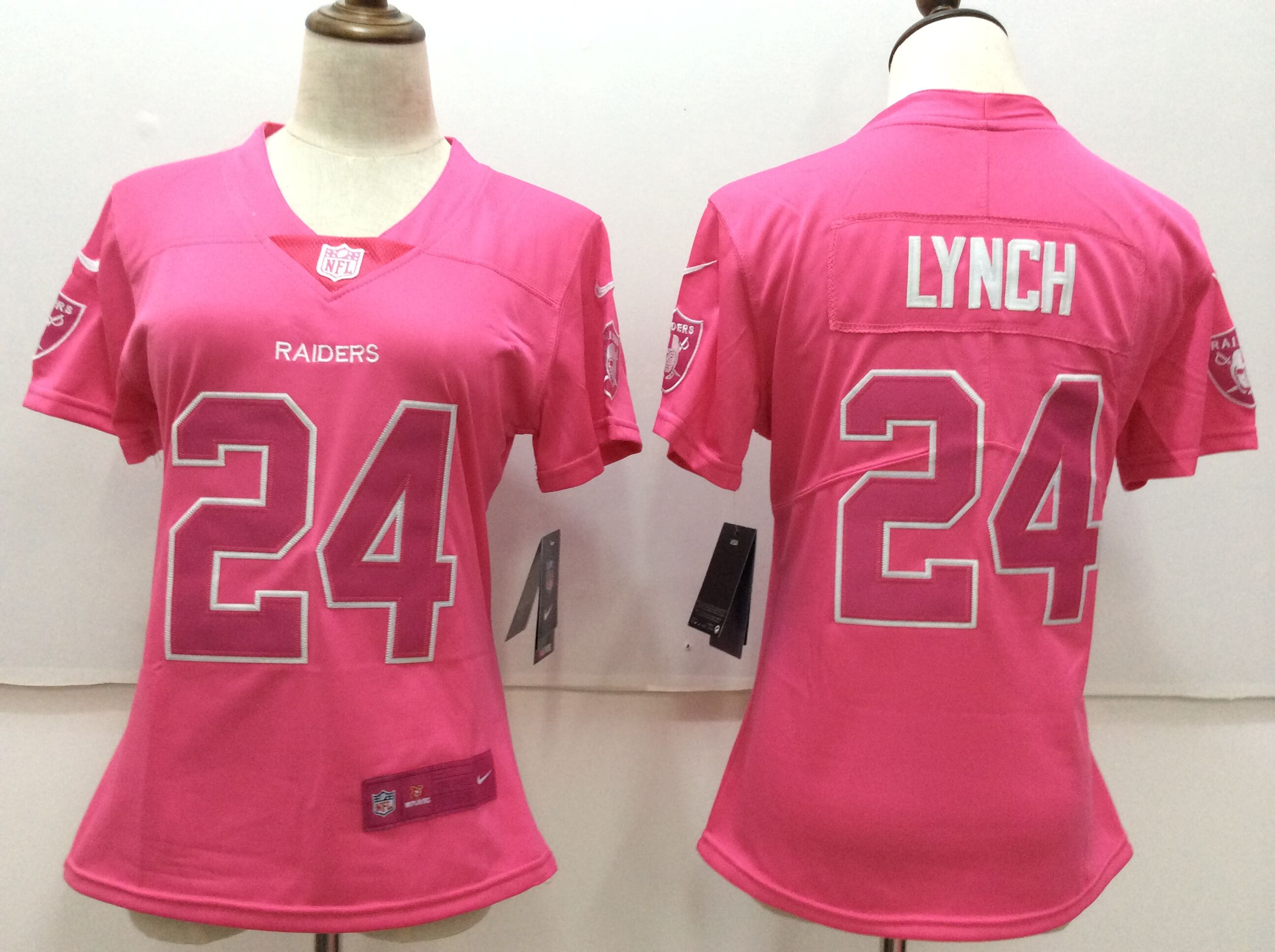 Nike Raiders 24 Marshawn Lynch Pink Women Vapor Untouchable Player Limited Jersey