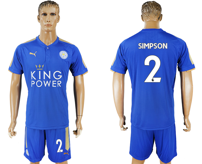 2017-18 Leicester City 2 SIMPSON Home Soccer Jersey
