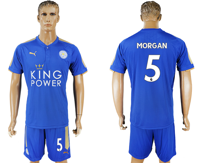 2017-18 Leicester City 5 MORGAN Home Soccer Jersey